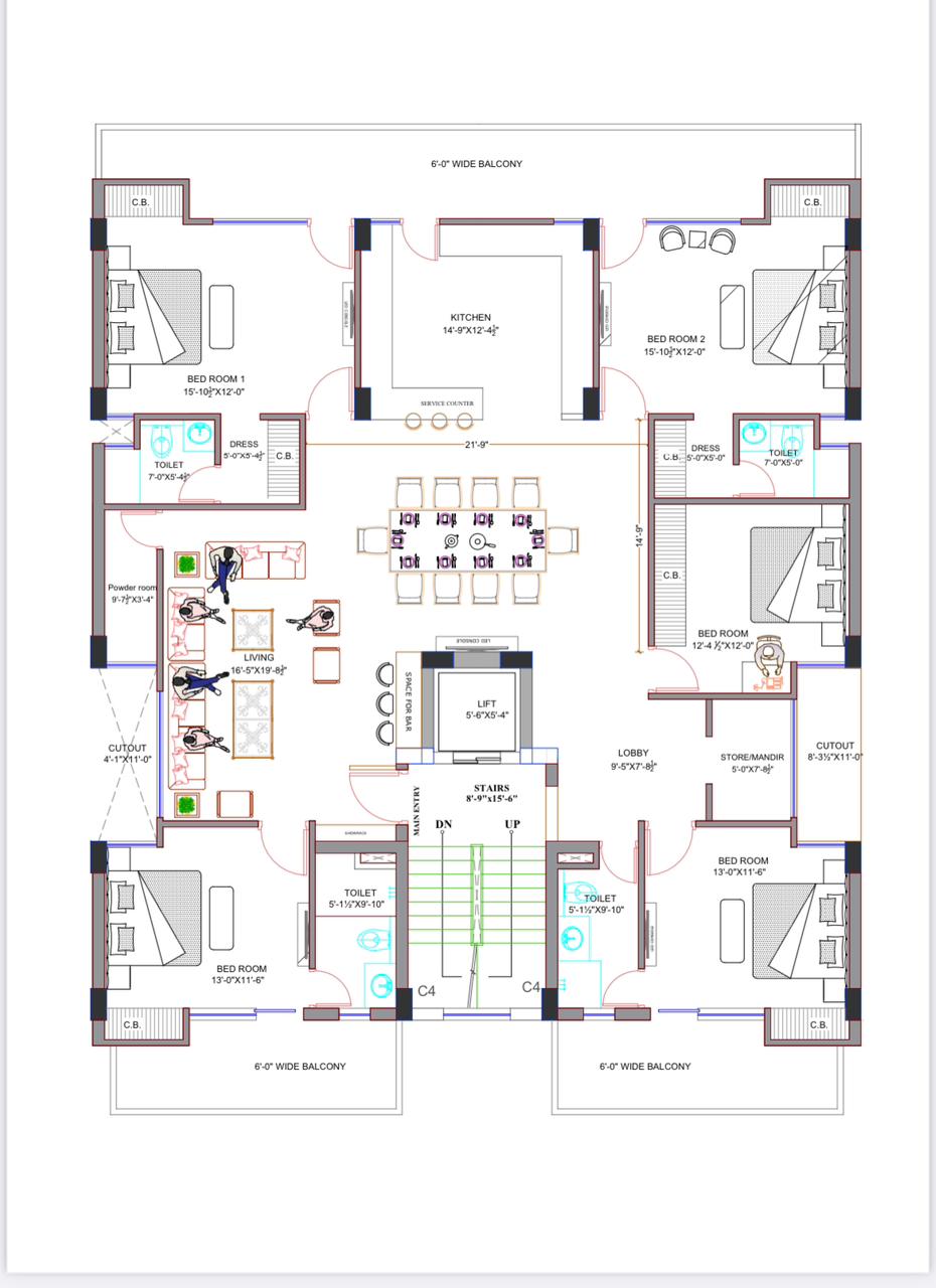 5 BHK + Pooja Room,Servant Room,Study Room,Extra Room 3034 Sq.Ft. Apartment in Motia Harmony Greens