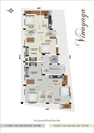 Floor Plan in 2 BHK Apartment at Gerugambakkam – for Sale