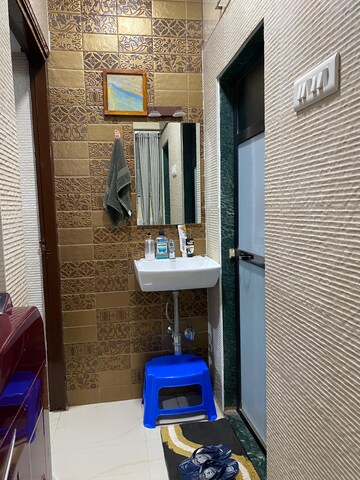 Bathroom in 1 BHK Apartment at Swastik Residency Phase II CHS Ltd, Ghodbunder Road – for Sale