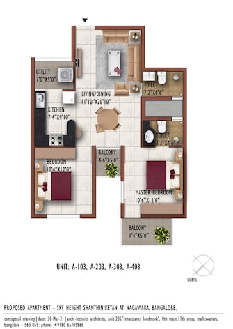 2 BHK Apartment For Resale in Kadugondanahalli Bangalore  7734592