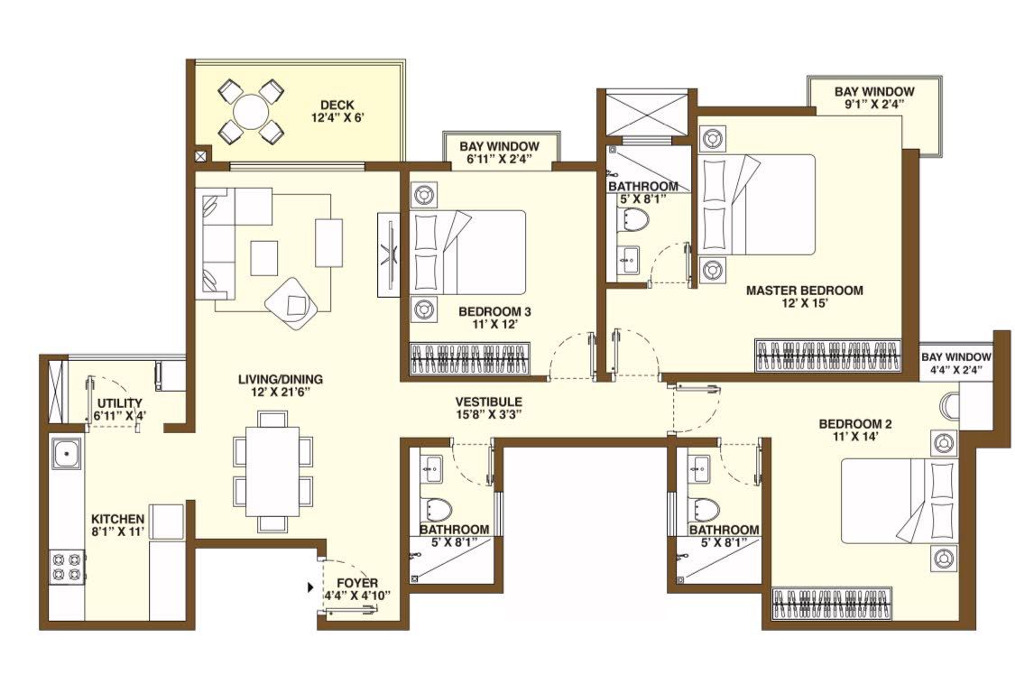 3 BHK Apartment For Rent in Bhartiya City Thanisandra Main Road Bangalore  7737524