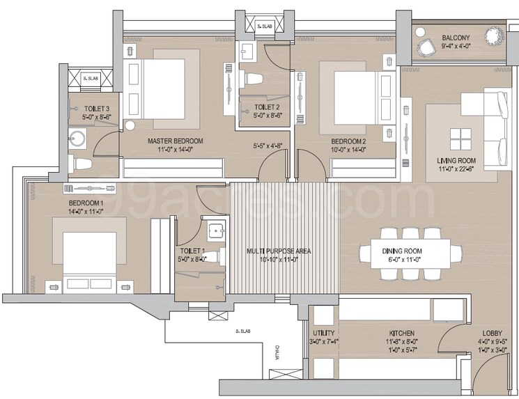Floor Plan, oberoi-sky-city 4 Bedroom 1392 Sq.Ft. Apartment In Borivali East Mumbai 7738673
