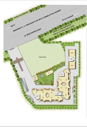 3.5 BHK Apartment – Map Location View at Kharar Mohali Road - for Sale