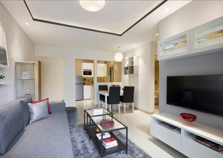 Living Room, dosti-west-county 2 Bedroom 650 Sq.Ft. Apartment In Balkum Pada Thane 7740646