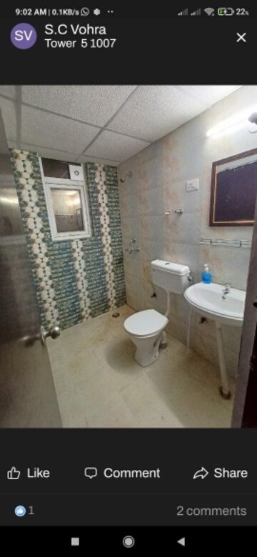 Bathroom in 2 BHK Apartment at Signature The Serenas, Sohna Sector 36 – for Rent