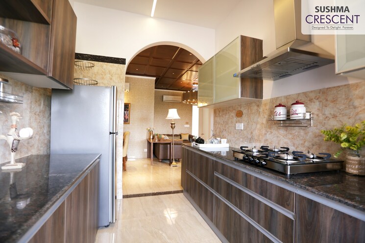 Kitchen, sushma-crescent 3 Bedroom 1590 Sq.Ft. Apartment In Dhakoli Zirakpur 7744012