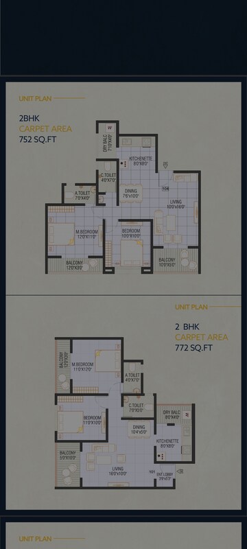 Floor Plan in 2 BHK Apartment at Garve Eastern River Residency, Pimple Saudagar – for Sale
