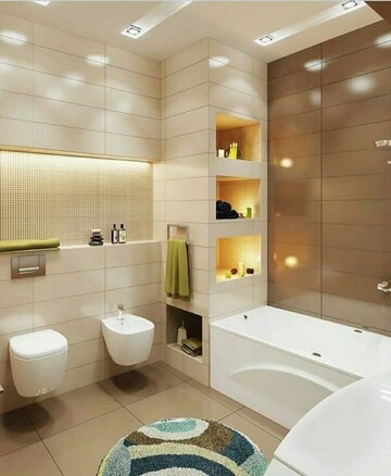 Bathroom in 4 BHK Builder Floor at Mansarover Garden – for Sale