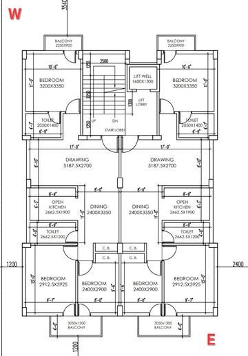 Floor Plan in 3 BHK Apartment at New Town – for Sale