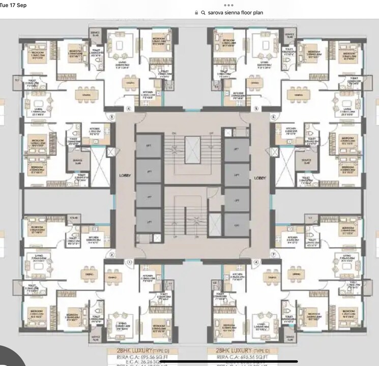 Floor Plan, sd-siennaa-wing-d 3 Bedroom 960 Sq.Ft. Apartment In Kandivali East Mumbai 7757755
