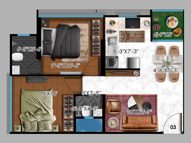 Floor Plan, raghav-amara 2 Bedroom 506 Sq.Ft. Apartment In Kurla Mumbai 7757967