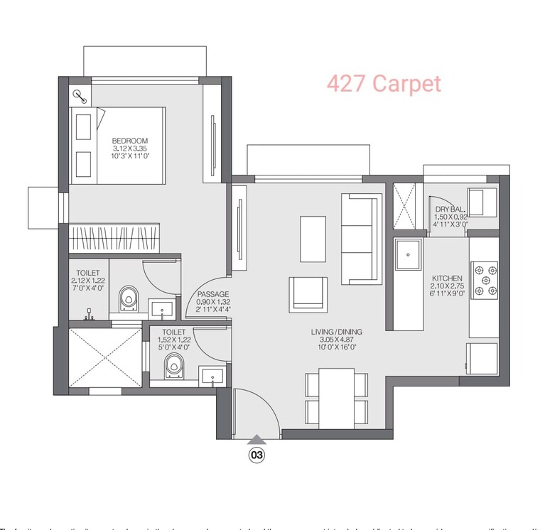 Floor Plan, godrej-riverside 1 Bedroom 460 Sq.Ft. Apartment In Kalyan West Thane 7758016