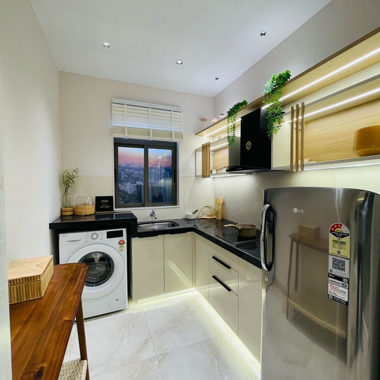 Kitchen, dosti-greater-thane 1 Bedroom 385 Sq.Ft. Builder Floor In Purna Thane 7761318