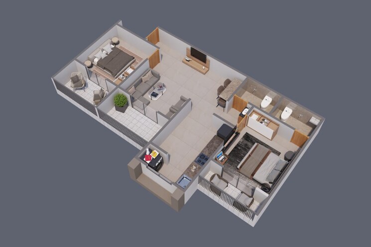 Floor Plan, khushi-akshat 2 Bedroom 788 Sq.Ft. Builder Floor In Dudulgaon Pune 7765917