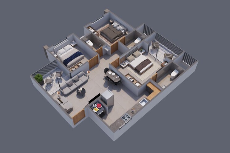 Floor Plan, khushi-akshat 2 Bedroom 788 Sq.Ft. Builder Floor In Dudulgaon Pune 7765917