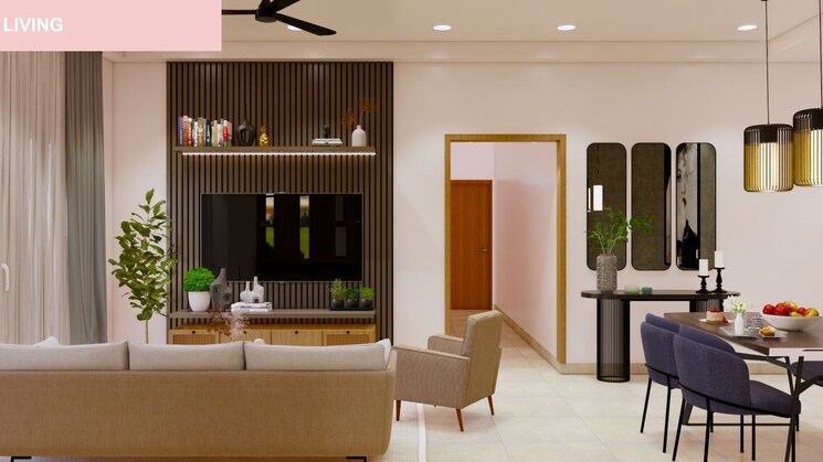 Living Room, bhartiya-nikoo-homes-phase-2 3 Bedroom 1411 Sq.Ft. Apartment In Thanisandra Main Road Bangalore 7766913