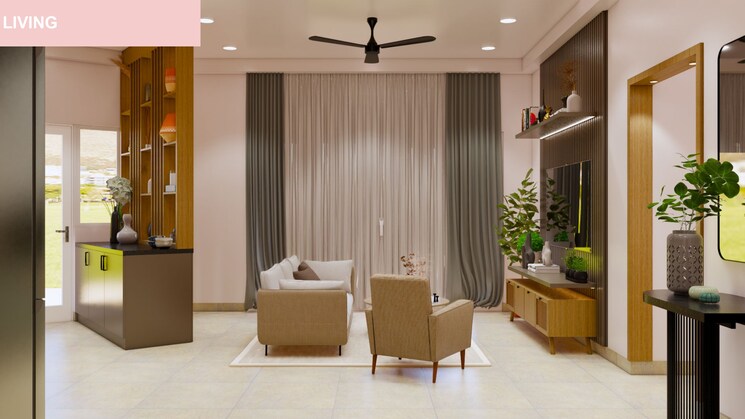 Living Room, bhartiya-nikoo-homes-phase-2 3 Bedroom 1411 Sq.Ft. Apartment In Thanisandra Main Road Bangalore 7766913