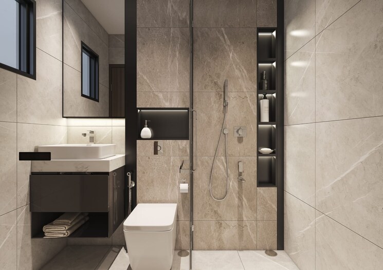 Bathroom, shubh-heights 1 Bedroom 414 Sq.Ft. Apartment In Tilak Nagar Mumbai 7767444