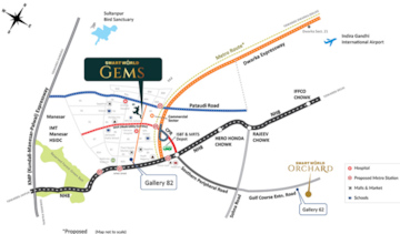 3 BHK Builder Floor – Map Location View at Smart World Gems, Sector 89 - for Sale