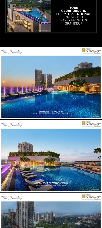 Swimming Pool in 4 BHK Apartment at Puri Diplomatic Residences, Sector 111 – for Sale