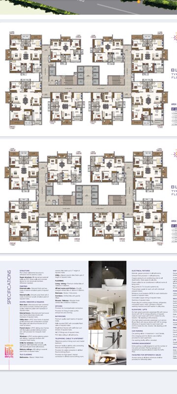 Floor Plan in 3 BHK Apartment at Vision Arsha, Tellapur – for Sale