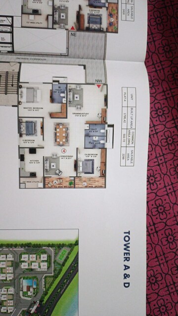 Floor Plan in 3 BHK Apartment at Vision Arsha, Tellapur – for Sale