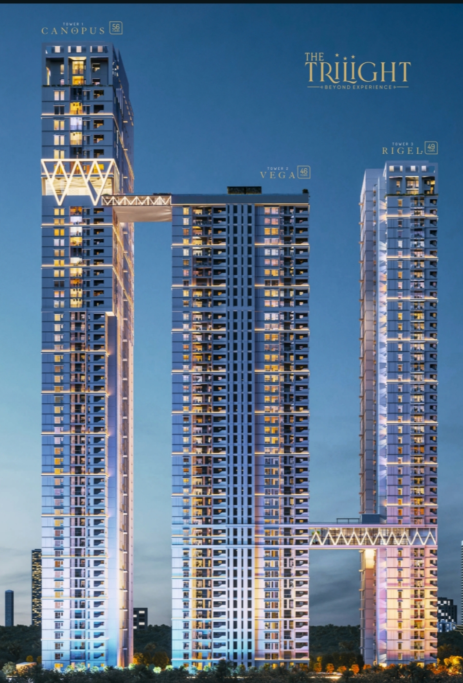 4 BHK + Pooja Room 3666 Sq.Ft. Apartment in The Trilight