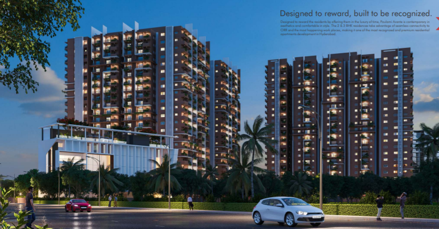 3 BHK + Pooja Room Apartment For Sale in Poulomi Avante