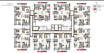 Floor Plan in 3 BHK Apartment at Poulomi Avante, Kokapet – for Sale