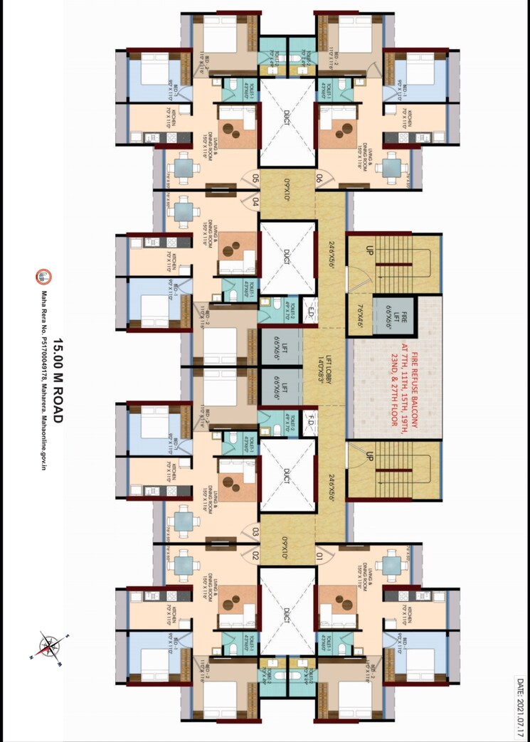 Floor Plan, malhar-24-east 2 Bedroom 623 Sq.Ft. Apartment In Sanpada Navi Mumbai 7772688