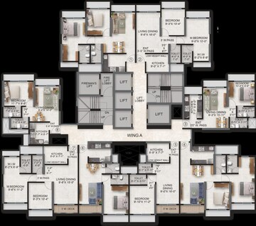 Floor Plan in 2 BHK Apartment at Ace Parkside, Kasarvadavali – for Sale