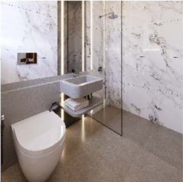 Bathroom in 2 BHK Apartment at Asmita Grand Maison, Sector 11 – for Sale