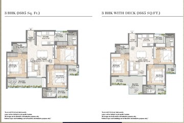 Floor Plan in 3 BHK Apartment at M3M Crown, Sector 111 – for Sale