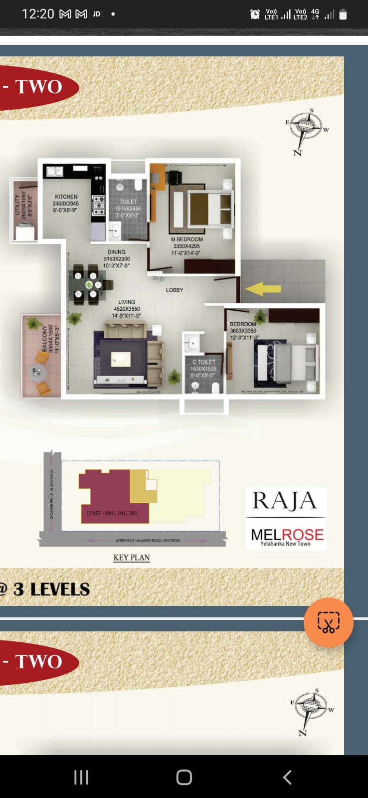 2 BHK Apartment For Resale in Raja Melrose Yelahanka New Town Bangalore  7777387