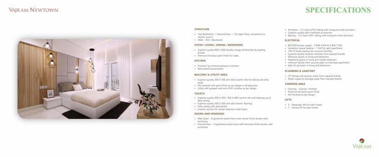 Living Room, vajram-newtown 2 Bedroom 1334 Sq.Ft. Apartment In Thanisandra Main Road Bangalore 7781244