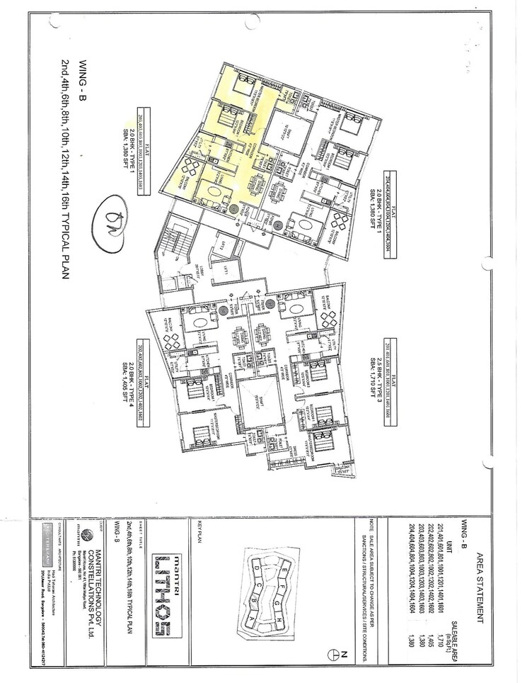 Floor Plan, mantri-lithos 2 Bedroom 1435 Sq.Ft. Apartment In Thanisandra Bangalore 7781853