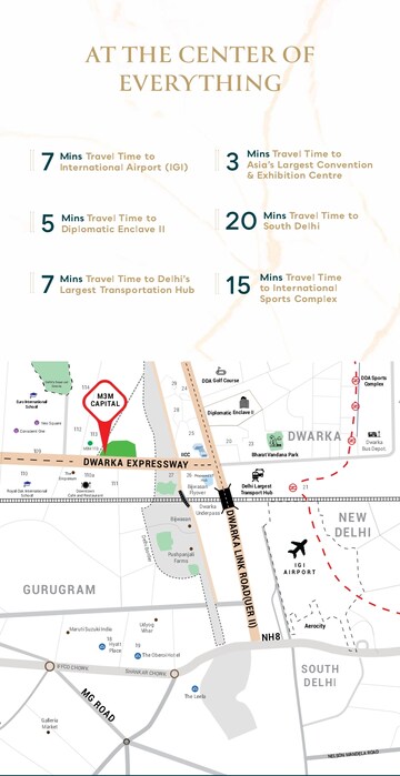 3 BHK Apartment – Map Location View at M3M Capital, Sector 113 - for Sale