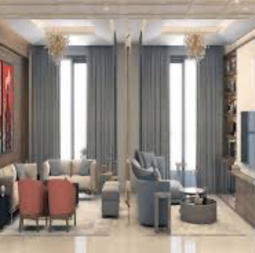 Living Room in 3 BHK Apartment at Godrej Aristocrat, Ghasola – for Sale