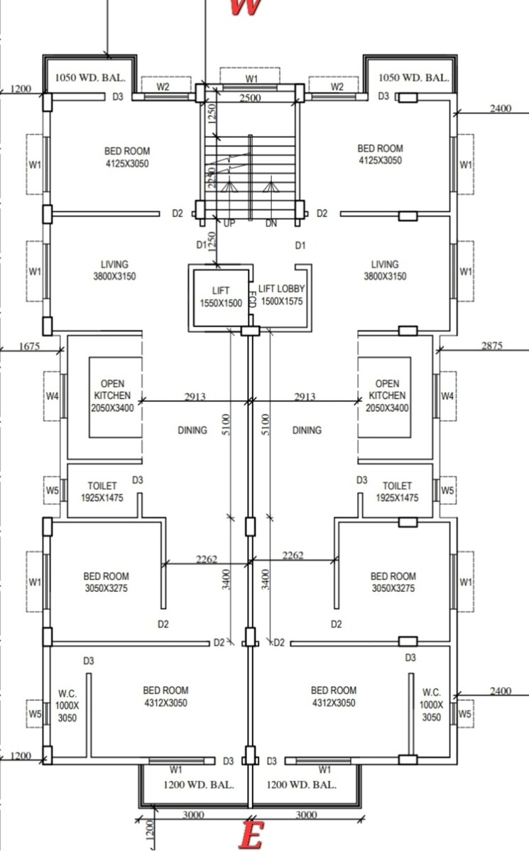 Floor Plan, new town action area 1 3 Bedroom 1485 Sq.Ft. Apartment In New Town Action Area 1 Kolkata 7786840