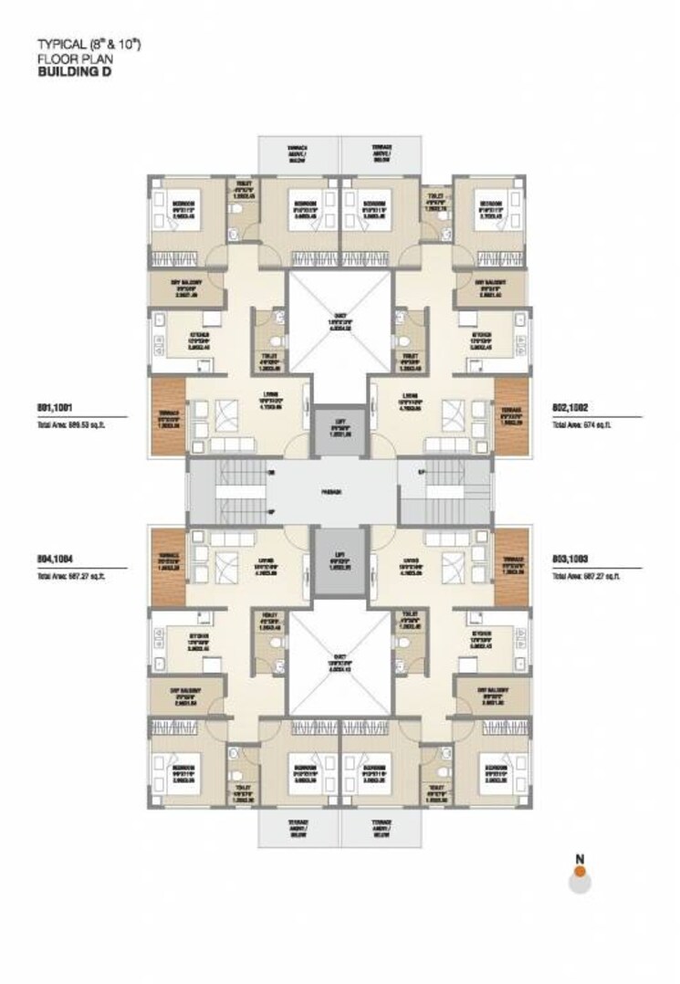 Floor Plan, urban-skyline-phase-2 2 Bedroom 905 Sq.Ft. Apartment In Ravet Pune 7788706