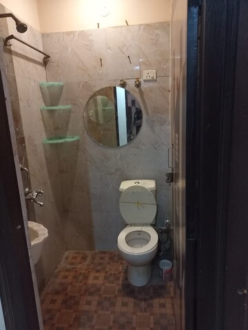 Bathroom in 1.5 BHK Builder Floor at Mehrauli – for Rent