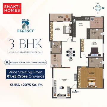 3 BHK Apartment For Sale in Regency Park Hegde Nagar, Hegde Nagar