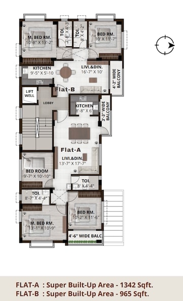 Floor Plan in 3 BHK Apartment at New Town – for Sale