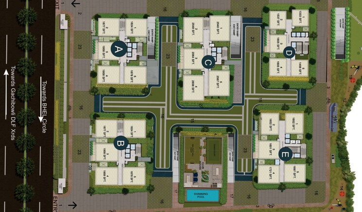 Floor Plan, candeur-crescent 2.5 Bedroom 1456 Sq.Ft. Apartment In Serilingampally Hyderabad 7793097