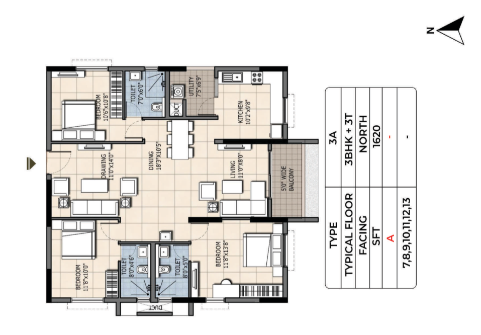 3 BHK Apartment For Resale in Ramky One Orbit Nallagandla Hyderabad  7793129