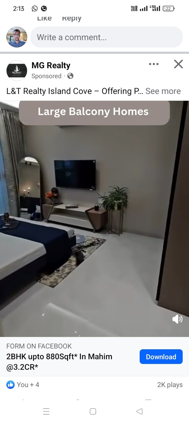 Master Bedroom, lnt-island-cove 2 Bedroom 857 Sq.Ft. Apartment In Mahim Mumbai 7794924