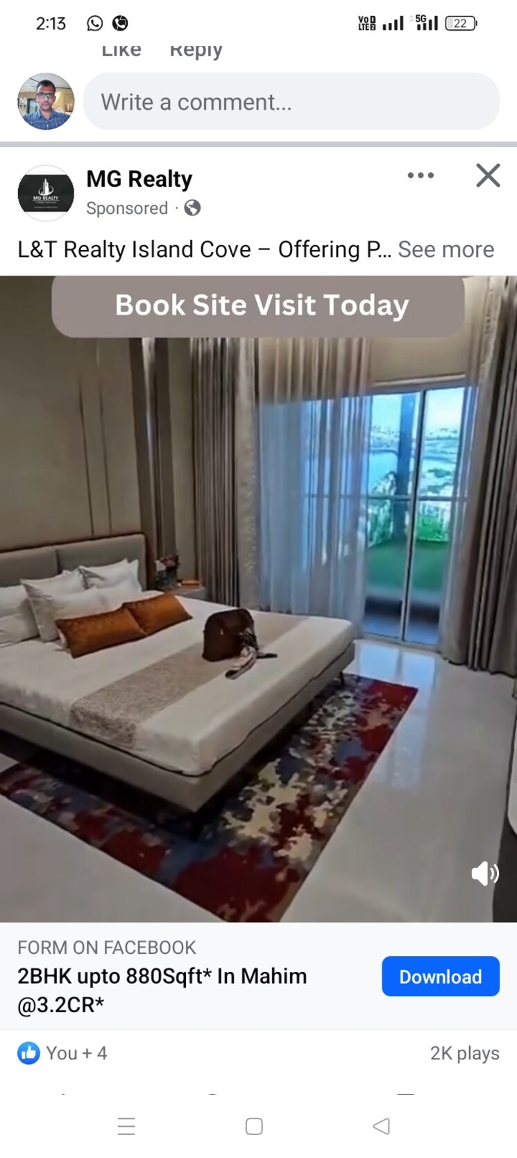 Bedroom, lnt-island-cove 2 Bedroom 857 Sq.Ft. Apartment In Mahim Mumbai 7794924