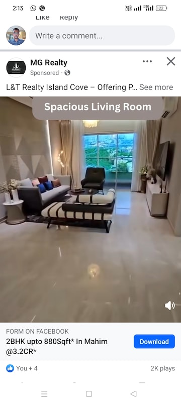 2 BHK Apartment For Resale in LnT Island Cove Mahim Mumbai  7794924