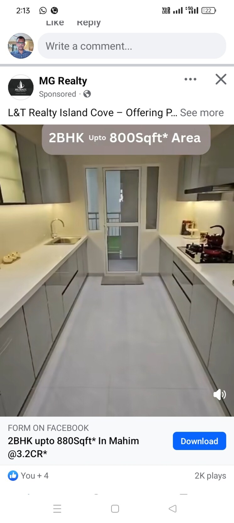 Kitchen, lnt-island-cove 2 Bedroom 857 Sq.Ft. Apartment In Mahim Mumbai 7794924