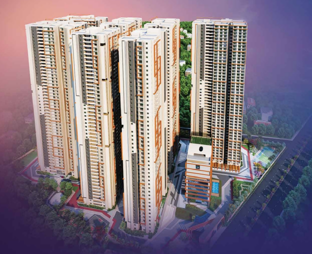 2 BHK + Pooja Room 1321 Sq.Ft. Apartment in Candeur Lakescape